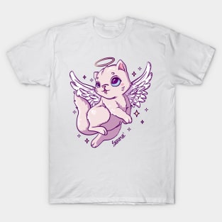 Cute celestial angel cat with wings T-Shirt